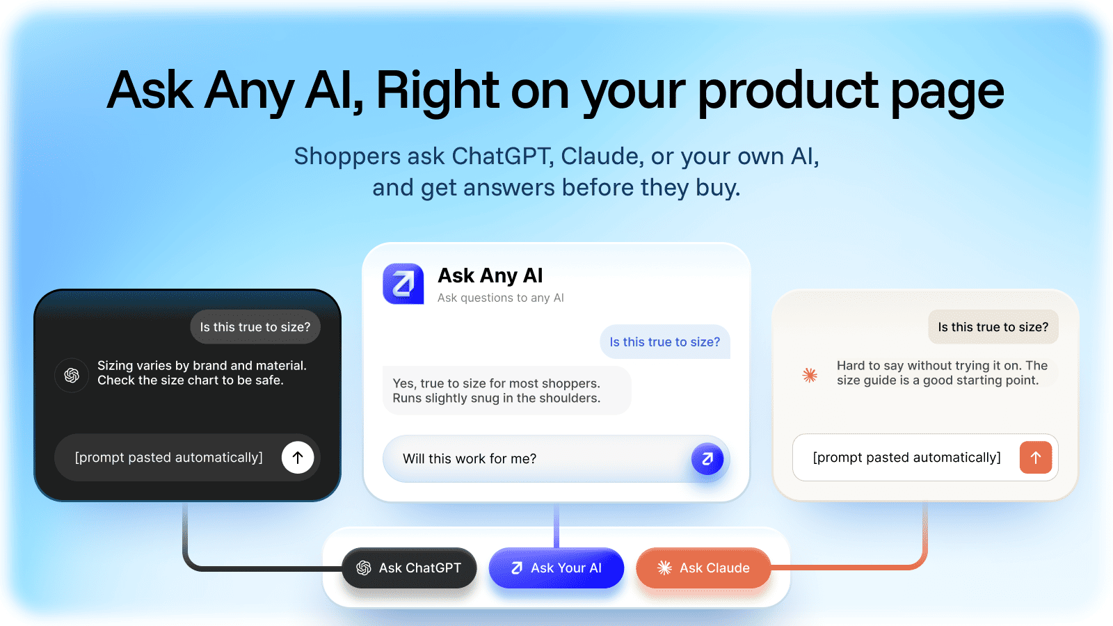 Ask Any AI, right on your product page